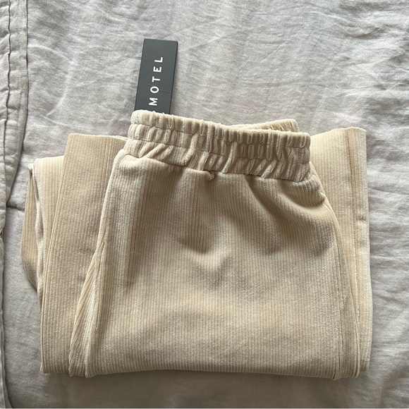 NWT Princess Polly Motel Obeli Trouser in Rib Cream - Petite - Picture 10 of 10